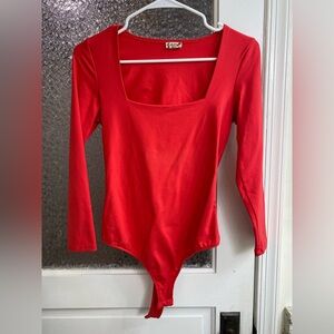 Free People Red Bodysuit